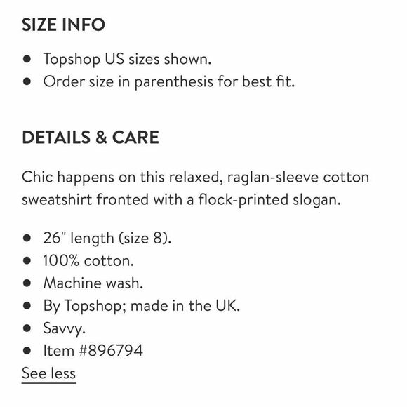 Topshop Chic Happens Raglan Sleeve Sweatshirt - Picture 6 of 6